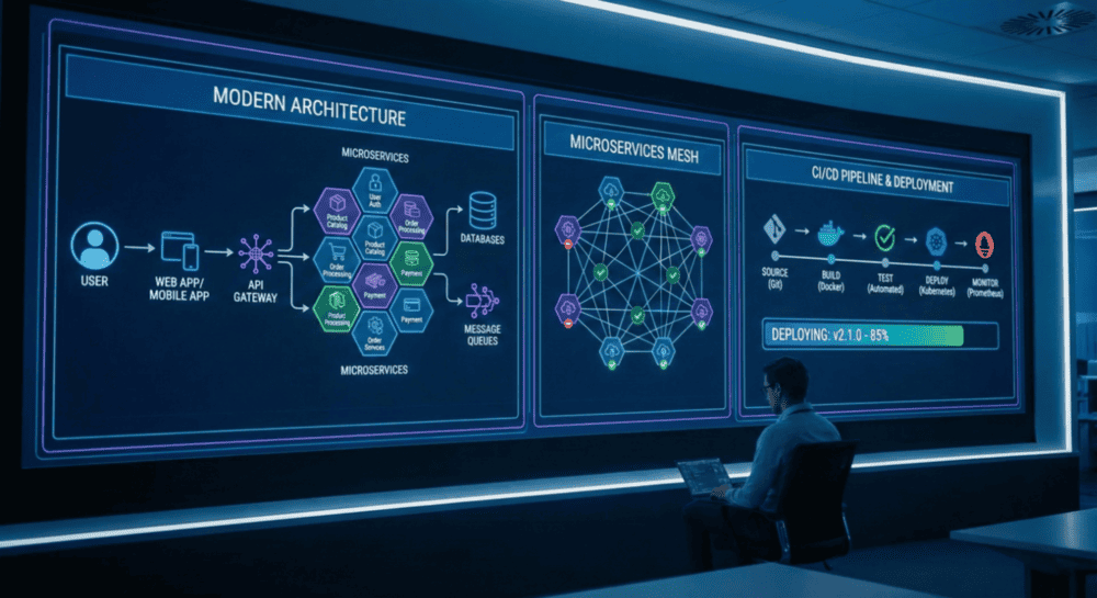Arquitetura de software cloud e infraestrutura DevOps moderna